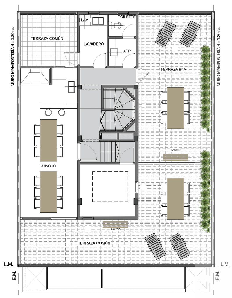 Plano Planta Terraza y Quincho